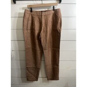 Women's Theory Pleated‎ Linen Pants Size 10 Orange Rust NWT
